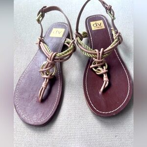 Dolce Vita Gold Braid and Leather thong sandals
